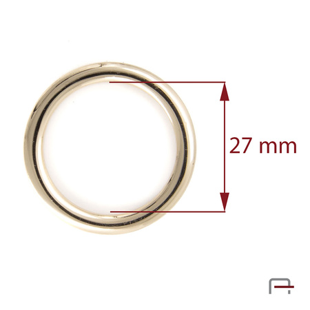 Kółko odlewane 27 mm złoto 3707153