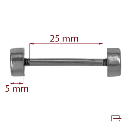 Sztanga do torebki 25 mm czarna 3901290