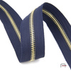 ZIPPER TAPE #5 Navy Blue - Gold Y-Teeth 4710750/960