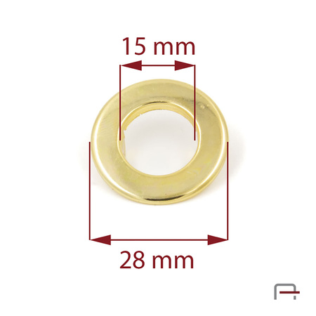 Oczko na wąsy 15mm złoto 51007500