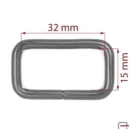 Metal Frame 32 mm, wire 4 mm black nickel 35003900