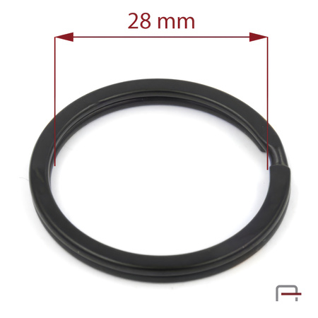 Kółko do kluczy płaskie 28 mm czarny mat 42228450