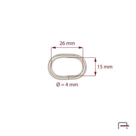 Owal 26 mm, drut 4 mm nikiel 35101100