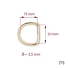 D-ring 20 mm, wire 3,5 mm 35107500