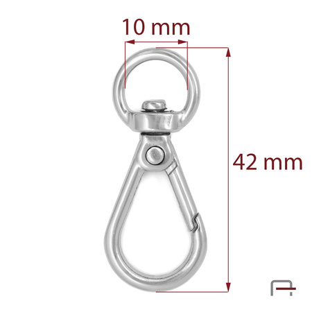 Snap Hook 10 mm nickel 3250410