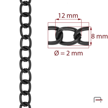 Steel Chain 12x8x2 mm black matt 4100745
