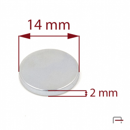 Magnes okrągły neodymowy 14 mm Nikiel 4400510