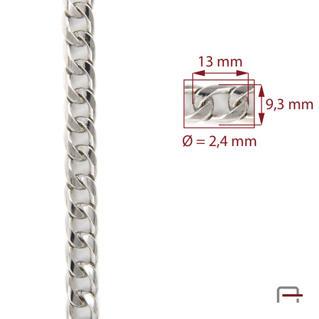 Steel chain 13x9,3x2,4 mm nickel 4100410