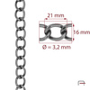 Steel Chain 21x16x3,2 mm black nickel 4101690
