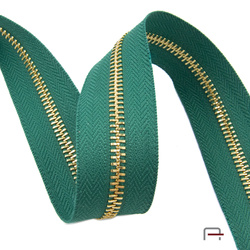 Zipper Tape #5 Green - gold Y-teeth 4710750/878