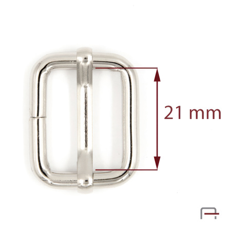 Slide Buckle 21 mm, wire 3,8 mm nickel 35011100