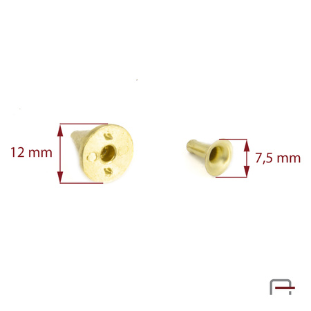 Ćwiek 12 mm złoto 64050