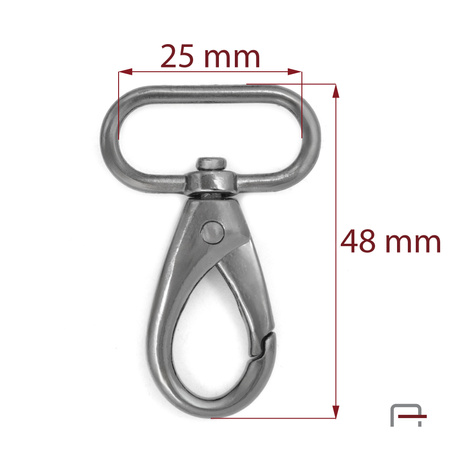 Snap Hook 25 mm black nickel 3221290