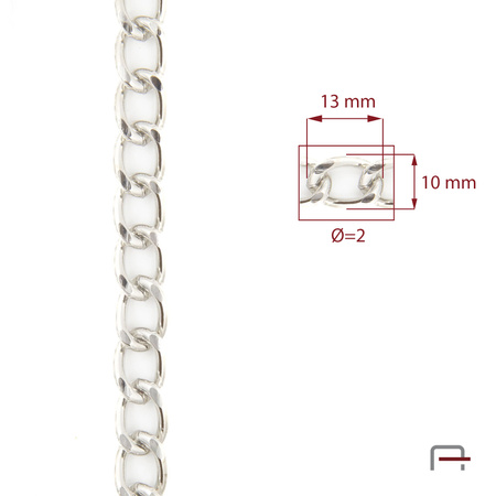 Steel chain 13x10x2 mm nickel 4115412