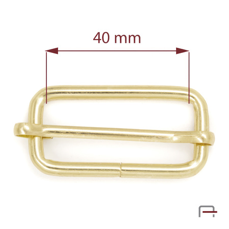 Slide Buckle 40 mm, wire 4 mm gold 35014500