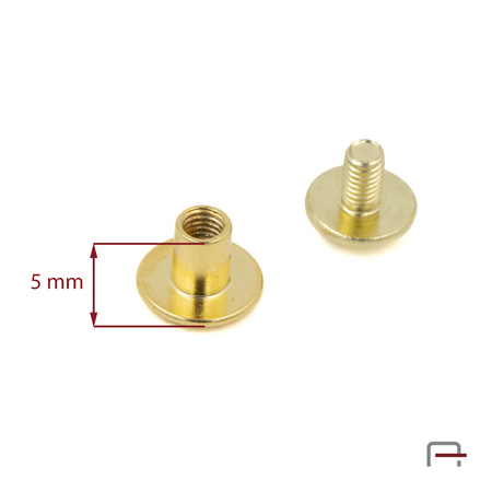 Nit skręcany - śrubka 5 mm złoto biżuteryjne 52103500