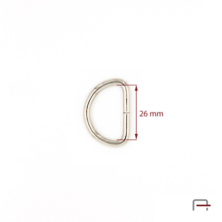 D-ring 26 mm, wire 4 mm nickel 35023100