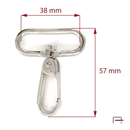 Snap Hook 38 mm nickel 3220110
