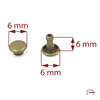Two-sided Rivet L6/6/6/20 Old brass
