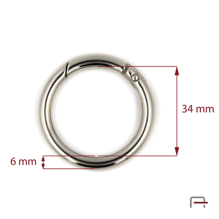 Kółko otwierane 34 mm 3701412