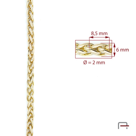 ŁAŃCUCH STALOWY 8,5x6x2 mm złoto 4113553