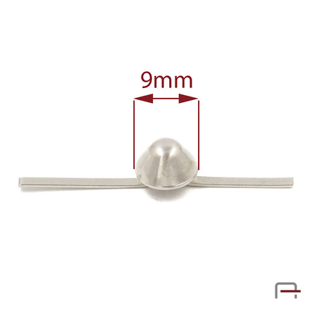 Metal ornament 9 mm nickel 51001100