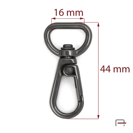 Snap Hook 15 mm black nickel 3250690