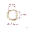 Półkółko 15 mm, drut 3,5 mm złoto 35106500