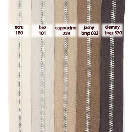 ZIPPER TAPE #5 Brown - Silver Y-Teeth 4710710/570