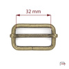 Slide Buckle 32 mm, wire 4 mm old brass 35013200