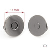 Zapięcie magnetyczne płaskie 18 mm czarne 44002900