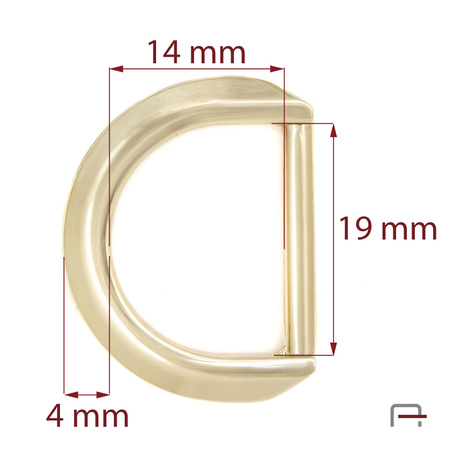 D-ring 19 mm gold 3604651