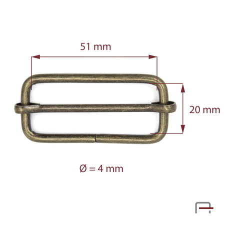 Slide Buckle 51 mm, wire 4 mm 35108200