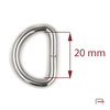 D-ring 20 mm, wire 4 mm nickel 35021100