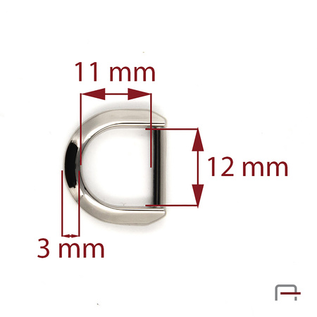 D-ring 13 mm Nickel 3604710