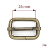 Slide Buckle 26 mm, wire 4 mm old brass 35012200