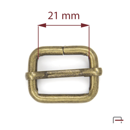 Slide Buckle 32 mm, wire 3,8 mm old brass 35011200
