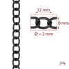 Steel Chain 12x8x2 mm black matt 4100745
