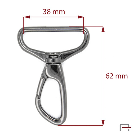 Snap Hook 38 mm black nickel 3235990