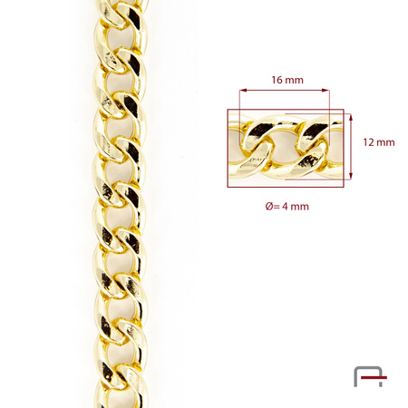 Steel chain 16x12x4 mm gold 4113653