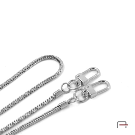 Steel chain 120 cm with hooks nickel 4101210