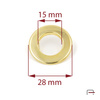 Eyelet with fins 15 mm gold 51007500