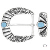 Buckle + loop 40 mm with turquoise stone 5140633 (nickel free)