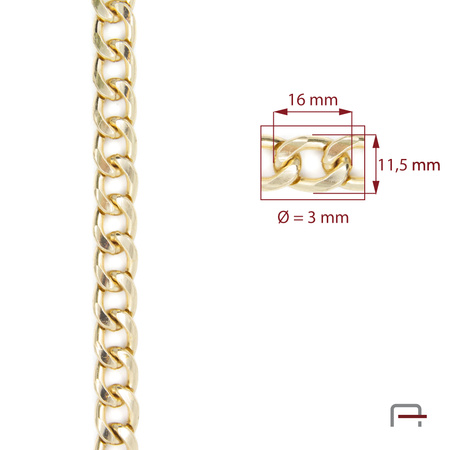 Steel chain 16x11,5x3 mm gold 4113153