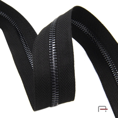 Zipper Tape #5 Black - black nickel CORN 4710690